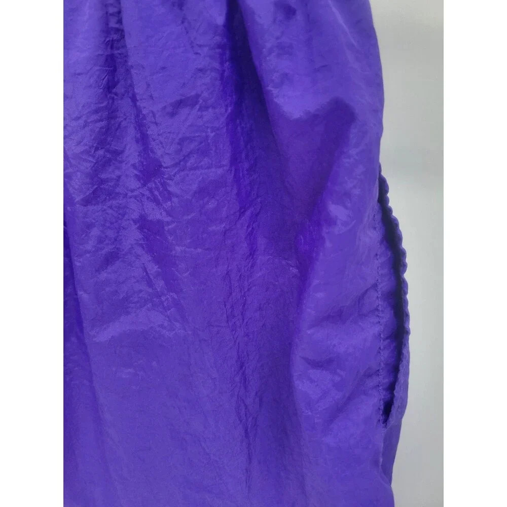 Vintage 90s Nike Shorts Nylon Windbreaker Drawstring Unlined Pocket Purple Sz 14